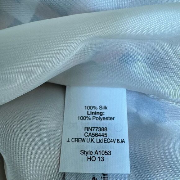 J. Crew Geometric Tile Print Pleated 100% Silk Skirt Size 4 Navy Blue Dusty Pink - Picture 4 of 6